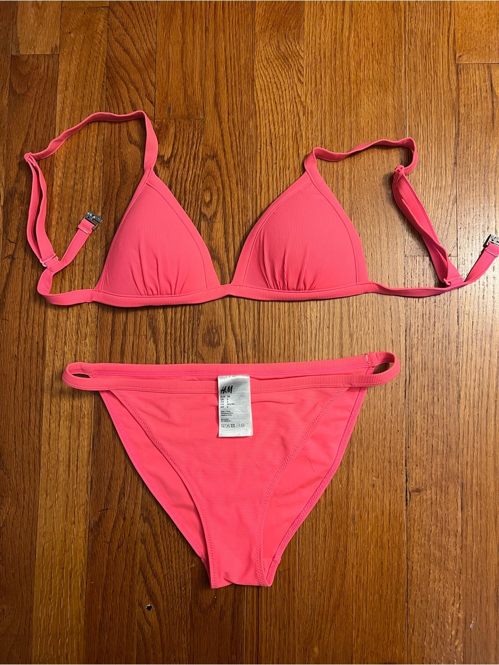 H&M Coral Pink Triangle Bikini Set